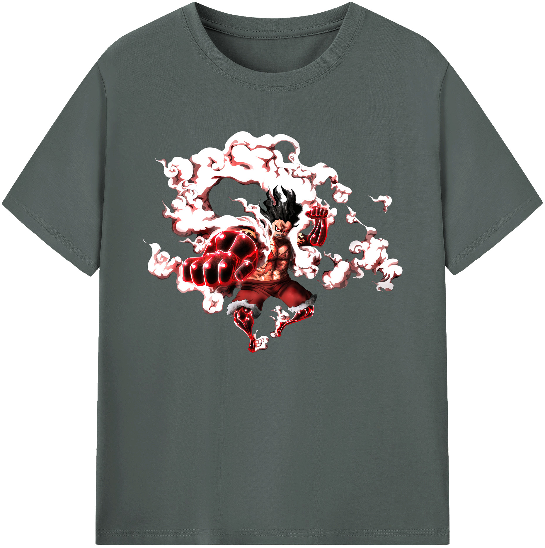 ワンピース モンキー・D・ルフィ ONE PIECE Monkey D. Luffy 綿100％ メンズ半袖Tシャツ｜肌触りやわらか＆通気性